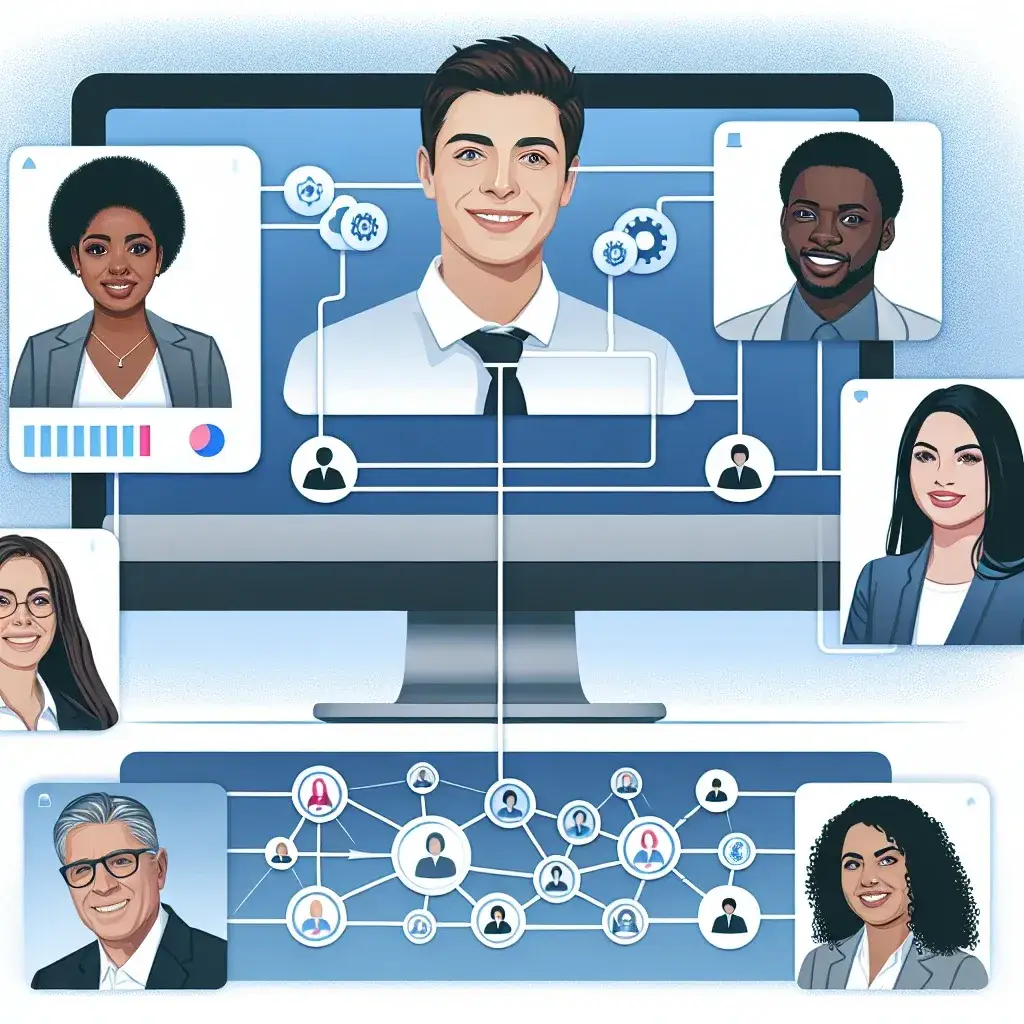 "Illustration of Zoom meeting interface integrated with Salesforce CRM showcasing automated meeting summaries and notes for enhanced productivity and collaboration."